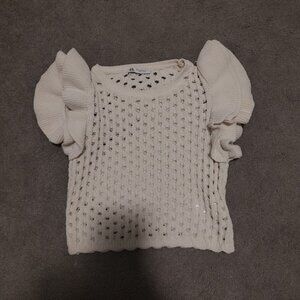 Zara Crop Crocheted Sweater